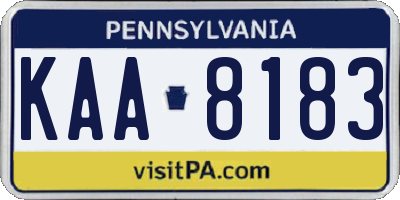 PA license plate KAA8183
