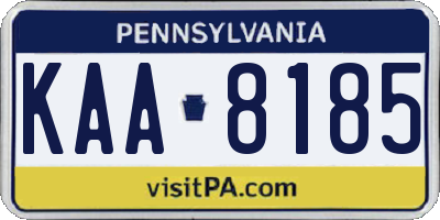 PA license plate KAA8185