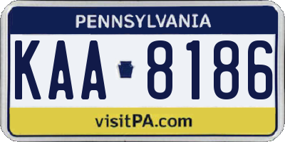 PA license plate KAA8186