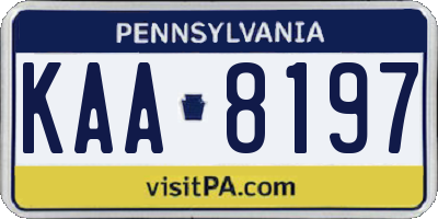 PA license plate KAA8197