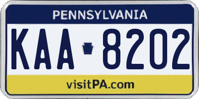 PA license plate KAA8202