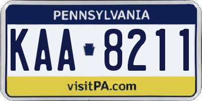PA license plate KAA8211