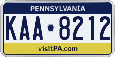 PA license plate KAA8212