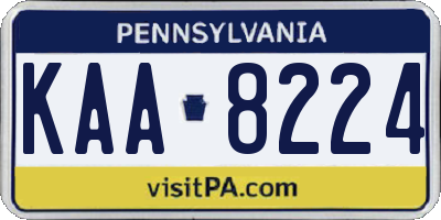 PA license plate KAA8224