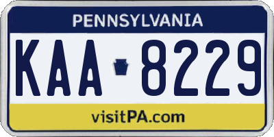 PA license plate KAA8229