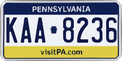 PA license plate KAA8236