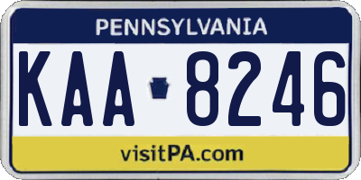 PA license plate KAA8246