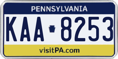 PA license plate KAA8253