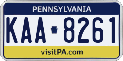 PA license plate KAA8261