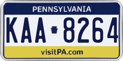 PA license plate KAA8264