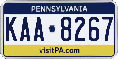 PA license plate KAA8267