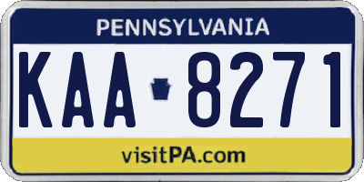 PA license plate KAA8271