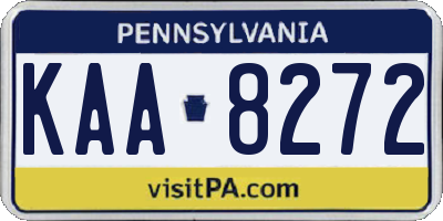 PA license plate KAA8272