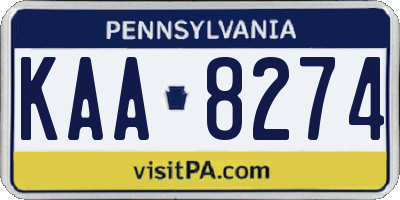 PA license plate KAA8274