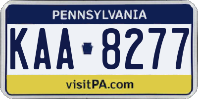 PA license plate KAA8277