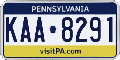 PA license plate KAA8291