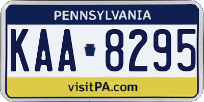 PA license plate KAA8295