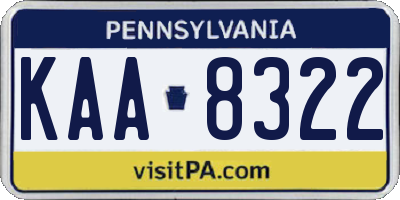 PA license plate KAA8322