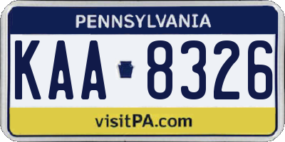 PA license plate KAA8326