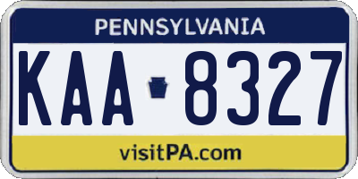 PA license plate KAA8327
