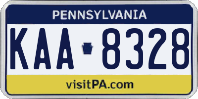 PA license plate KAA8328
