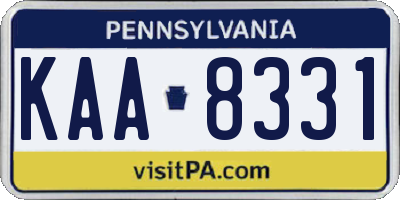 PA license plate KAA8331