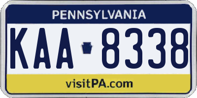 PA license plate KAA8338