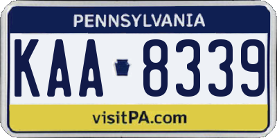PA license plate KAA8339