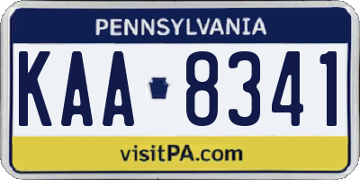 PA license plate KAA8341