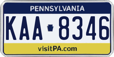 PA license plate KAA8346