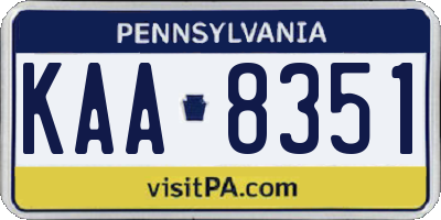PA license plate KAA8351