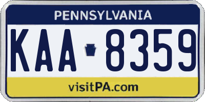PA license plate KAA8359