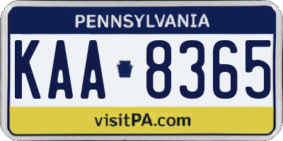 PA license plate KAA8365