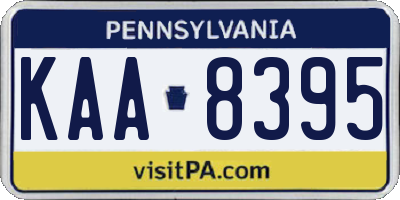 PA license plate KAA8395