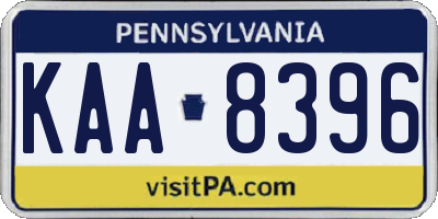 PA license plate KAA8396