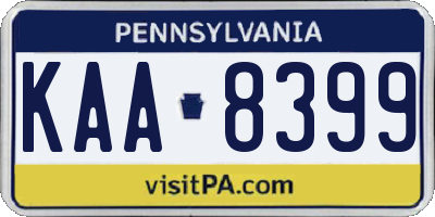 PA license plate KAA8399
