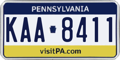 PA license plate KAA8411