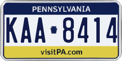 PA license plate KAA8414