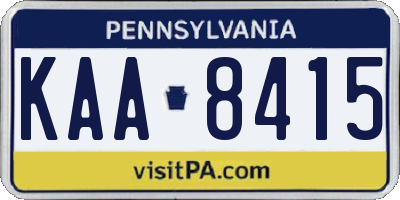PA license plate KAA8415