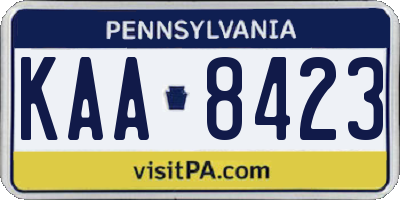 PA license plate KAA8423