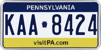 PA license plate KAA8424