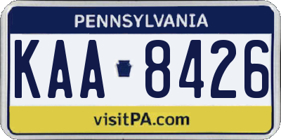 PA license plate KAA8426