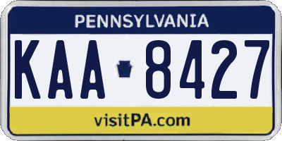 PA license plate KAA8427