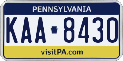 PA license plate KAA8430
