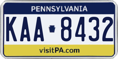 PA license plate KAA8432