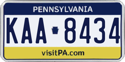 PA license plate KAA8434