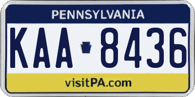 PA license plate KAA8436