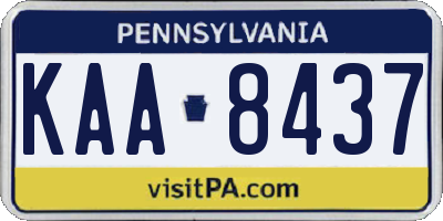 PA license plate KAA8437