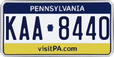 PA license plate KAA8440