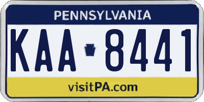 PA license plate KAA8441